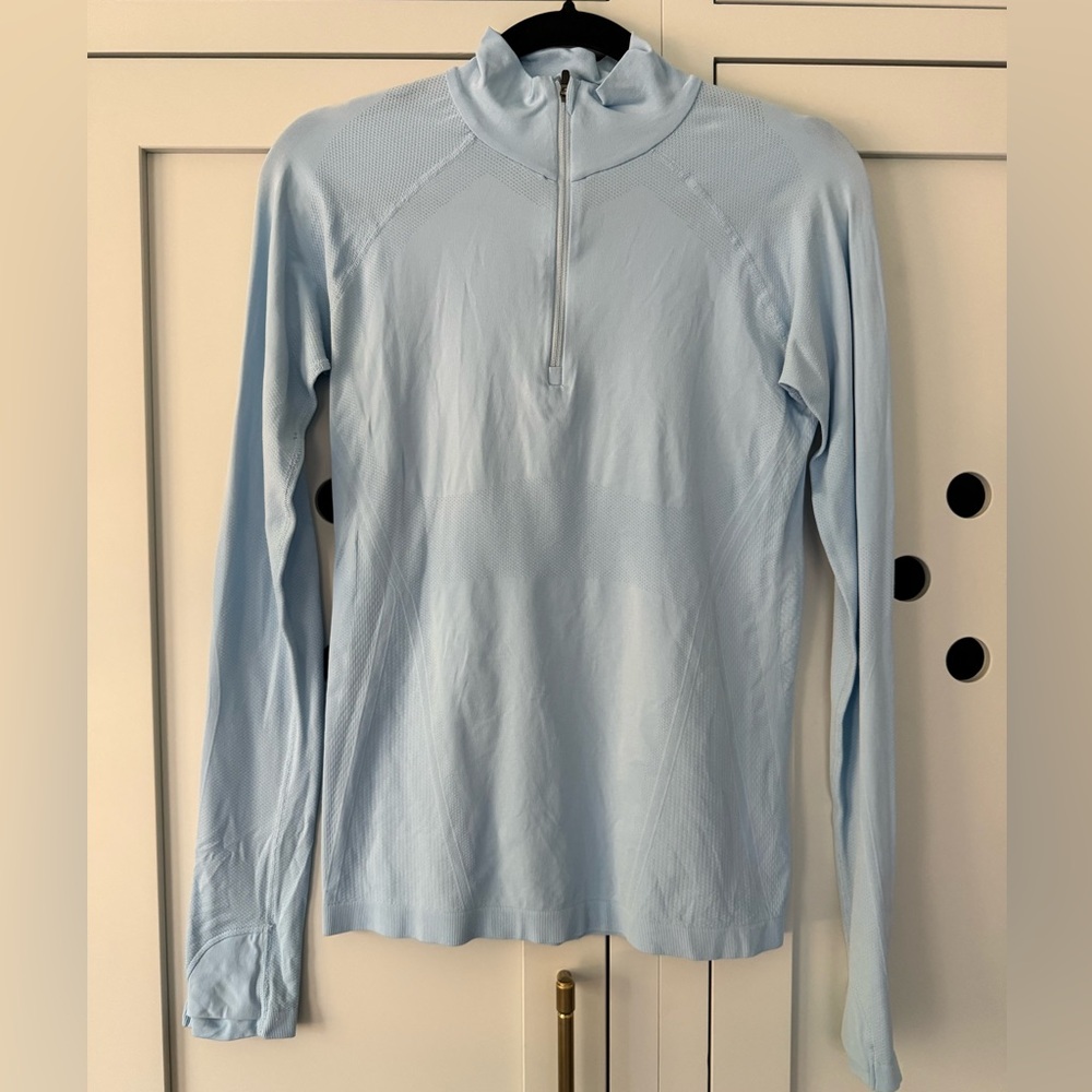 Athleta Sky Blue Zip-Up Top size small